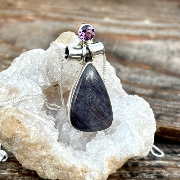 NEW! Purple Adventurine & Amethyst Necklace - Picture 4 of 11
